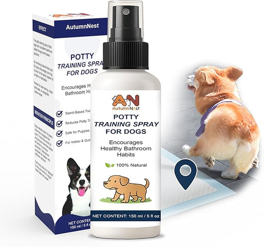 Potty Training Spray for Dogs – 150ml Dog Pee Training Aid for Puppies & Adults – Helps Guide Dogs to Pee Pads or Designated Areas – Safe Plant-Based Scent Attractant for Indoor & Outdoor Use