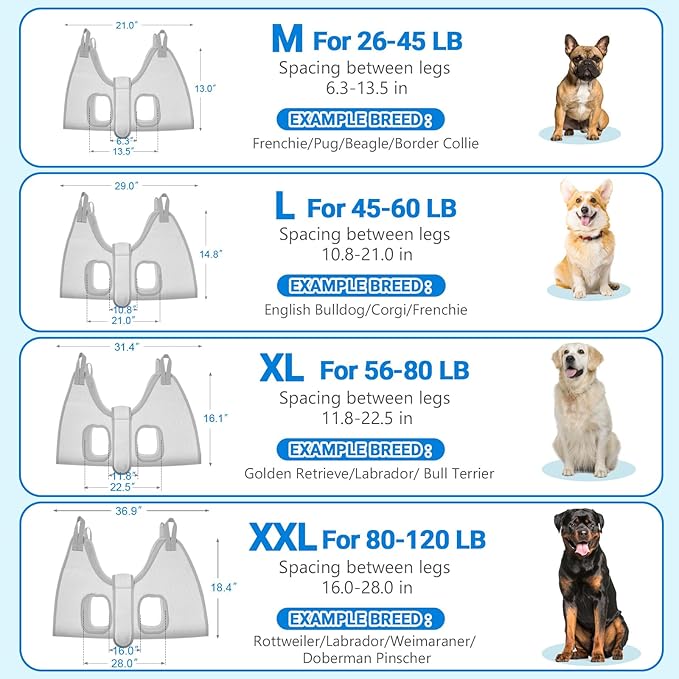 Supet Dog Grooming Hammock for Large Dogs, Dog Hanging Harness for Nail Trimming Doorframe, Pet Holder Restraint for Clipping Nails, Pet Hoist Sling for Cutting Nails at Home (Grey 2XL)