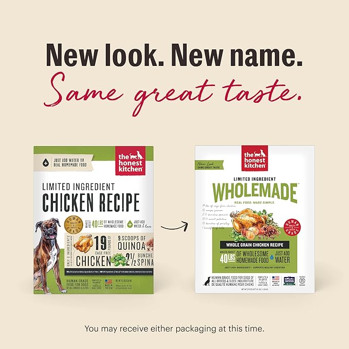 The Honest Kitchen Wholemade™ Limited Ingredient Chicken Dog Food, 10 lb Box
