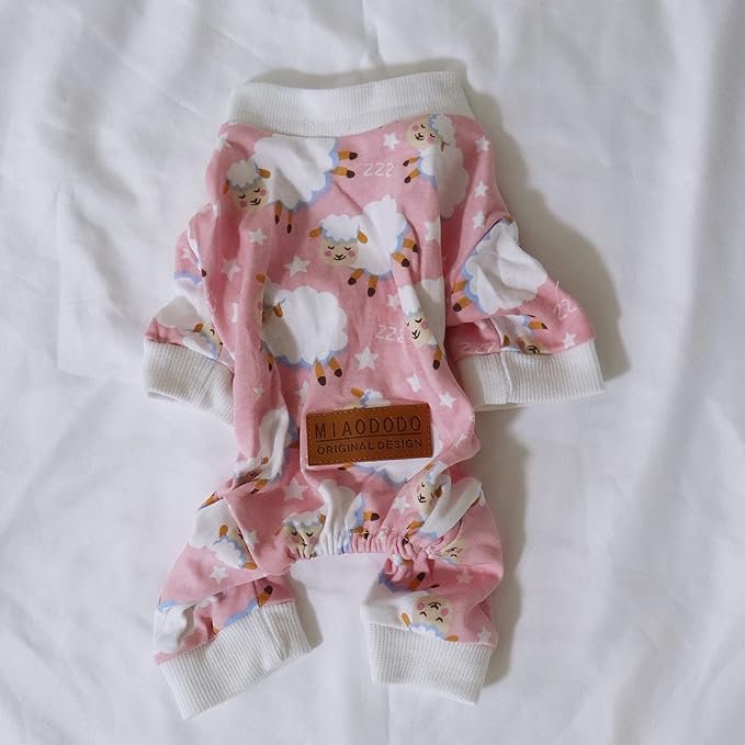 Pink Puppy Christmas Dog Clothes Pajamas for Small Medium Dogs Girl Boy,Funny Pet Cat Dog Shirts Costume Sweaters Pjs Onesie Shirt,Doggie Onesies Cat Pet Outfit Frenchie Clothes