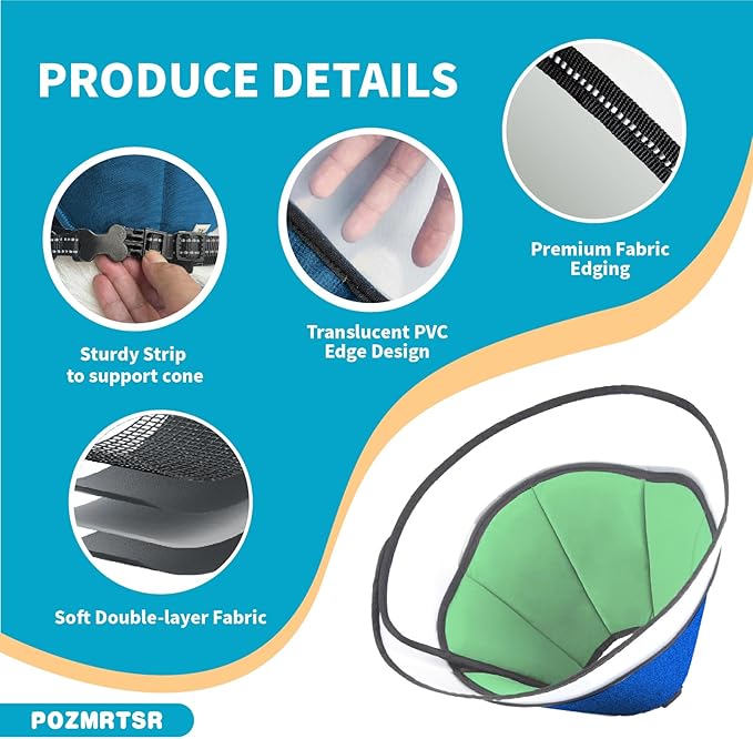 Pet Dog Cone Collar to Stop Licking, Soft Comfy Cones for Large Medium Small Dogs After Surgery, Cone of Shame for Dogs Head Neck Elizabethan Collar-Avocado Green-L