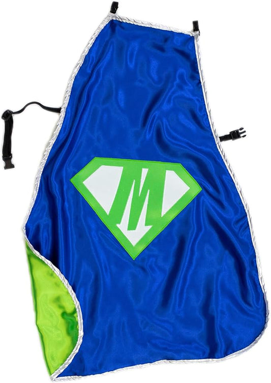 Everfan Personalized Dog Superhero Cape (Medium 15" Long (10-25 lbs), Royal Blue)