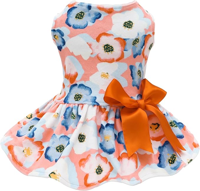 CuteBone Velvet Dog Dresses for Small Dogs, Stylish & Soft Fabric, Comfortable Fit for Everyday Wear, Perfect for Special Occasions NCVA13XS