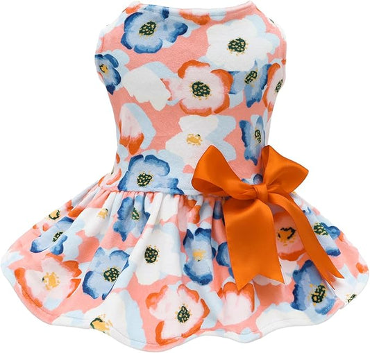 CuteBone Velvet Dog Dresses for Small Dogs, Stylish & Soft Fabric, Comfortable Fit for Everyday Wear, Perfect for Special Occasions NCVA13XS