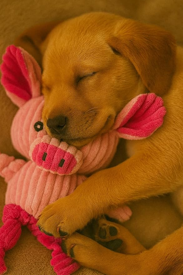 Jalousie Plush Toys Assortment Value Bundle Puppy Pet Mutt Squeak Toy for Medium Large Dogs (5 Pack Knotted)