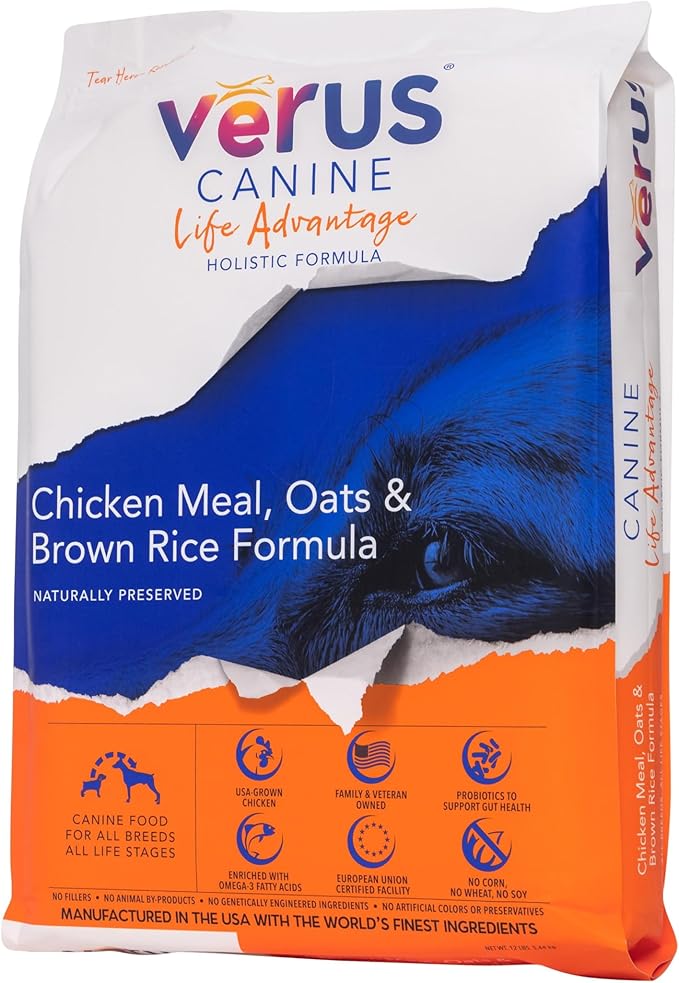 VeRUS Pet Foods Dry Dog Food Chicken, Life Advantage Formula 25lb Bag