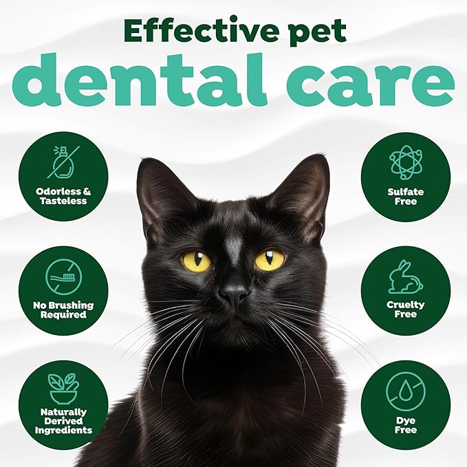TropiClean Fresh Breath Cat Dental Water Additive + Urinary Tract Support, with Cranberry Extract, Teeth Cleaning & Breath Freshener Solution, 16oz