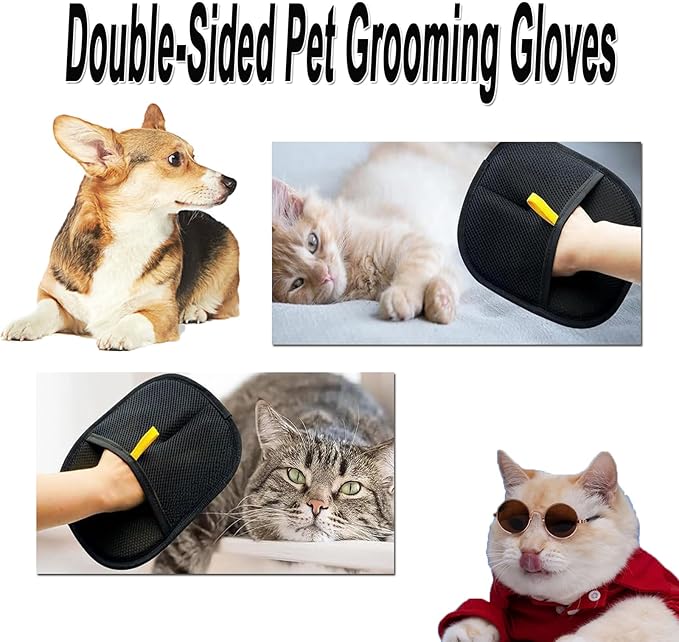 2025 Upgraded Pet Hair Removal Glove for Cats & Dogs - Efficient Grooming & De-Shedding Tool, Reusable Hair Remover for Easy Cleaning（1PCS）