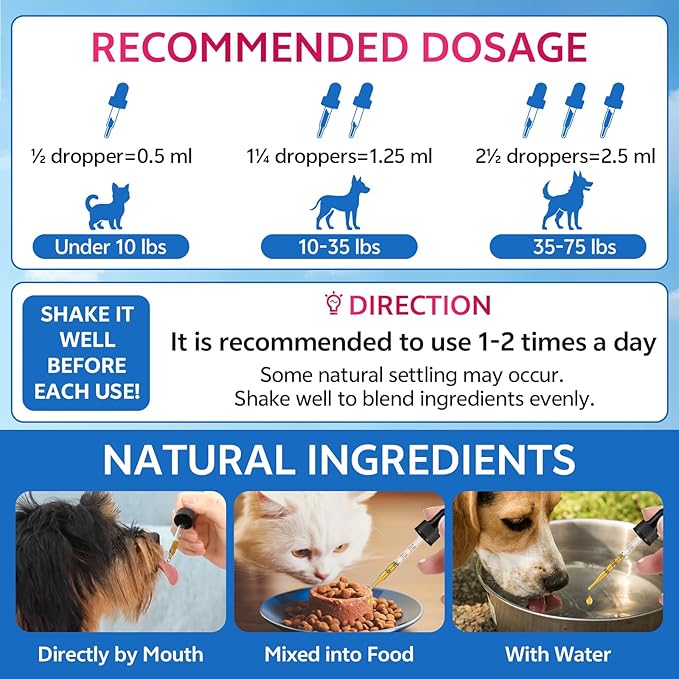 2 Pack – Cat & Dog Natural Urinary Tract Infection Treatment with Cranberry, Kidney, and Bladder Support Supplement, Support for Urinary Comfort & Bladder Flow – Pet Renal Care Support Drops