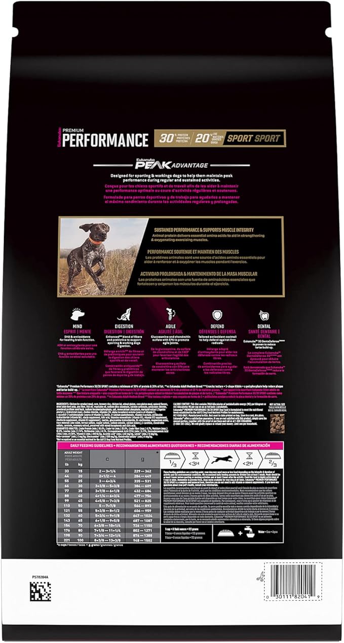 Eukanuba Adult Premium Performance 30/20 Sport Dry Dog Food, 14 lb Bag
