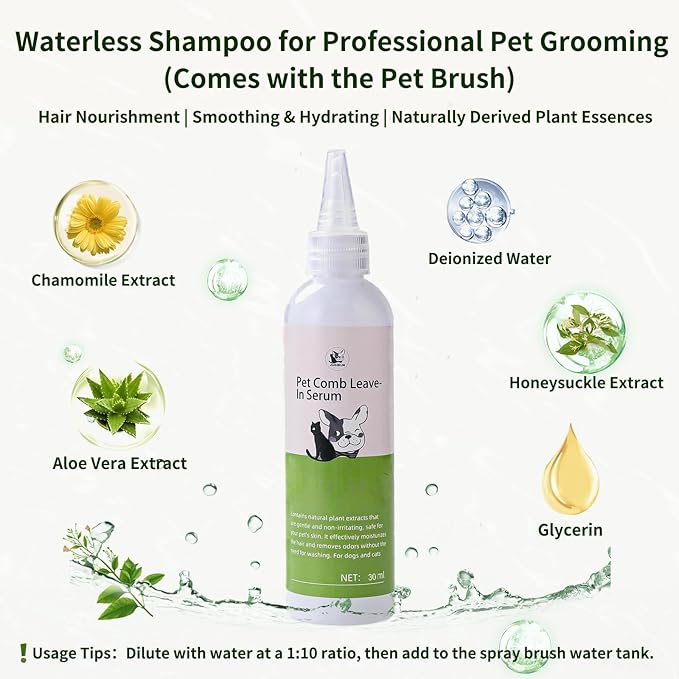 Cat Steam Brush for Shedding,4 in 1 Pet Steam Brush for Cats & Dogs,Deshedding,Massage,Cleaning & Anti-Static All In One,Suitable for Long & Short Haired Pets,Includes Waterless Shampoo,Yelow