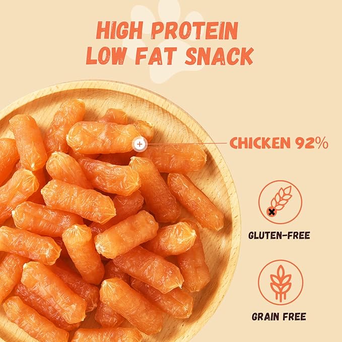 Dog Treats Chicken Sausage, Natural Chicken Jerky Training Treats with Glucosamine, Chondroitin, MSM and Taurine, Low Fat Soft Chewy Snacks for Small Medium Dogs, 10.6oz