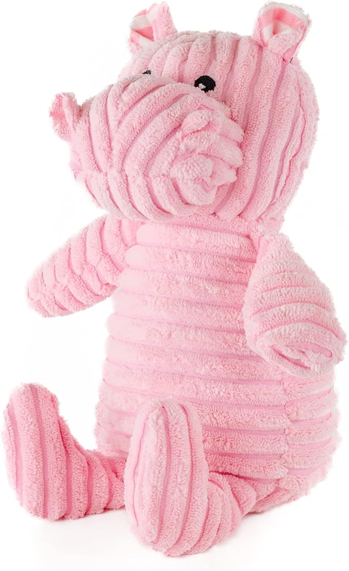 Giftable World Dog, Safari and Bug Pet Plush Toy with Squeaker (Rhino, Hippo, Elephant)