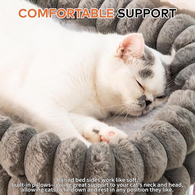 CHEERPALS Cat Window Perch for Indoor Cats Hammock for Window with Reversible Cushion, Foldable Cat Window Bed for Large Cats and Kittens(Grey,Medium)