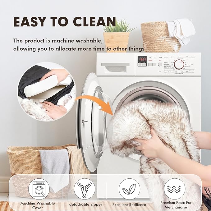 40"×24"×1.97" Luxury Fluffy Faux Fur Dog Bed, Ultra Soft Plush Pet Rug, Washable Cozy Pad with Non-Slip Bottom, Supportive & Warm Sleeping Mat for Medium & Large Dogs, Joint-Friendly Pet Bed