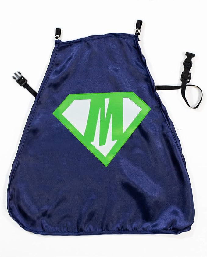 Everfan Personalized Dog Superhero Cape (Large 20" Long (20-55 lbs), Navy Blue)