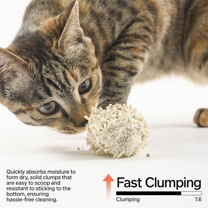 pidan Mix Cat Litter,Tofu Cat Litter with Bentonite Starch 60%:30%:10%,Absorbent and Fast Drying,Flushable,Selected Quality Pea Dregs,5-Fold Water Absorption,Strong Clumping (Upgraded-5.3lb×1bag)