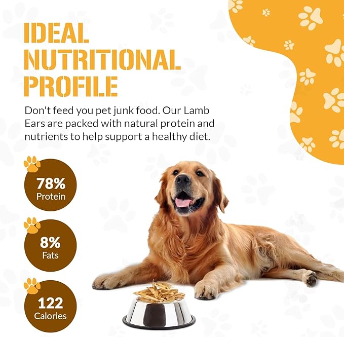 Lamb Ears for Dogs - Dog and Puppy Chews | 15 Pack | Made in USA | All Natural Treats | Boiled and Baked with Nothing Added | Long Lasting Chew | Great for Dental Health | Low Odor