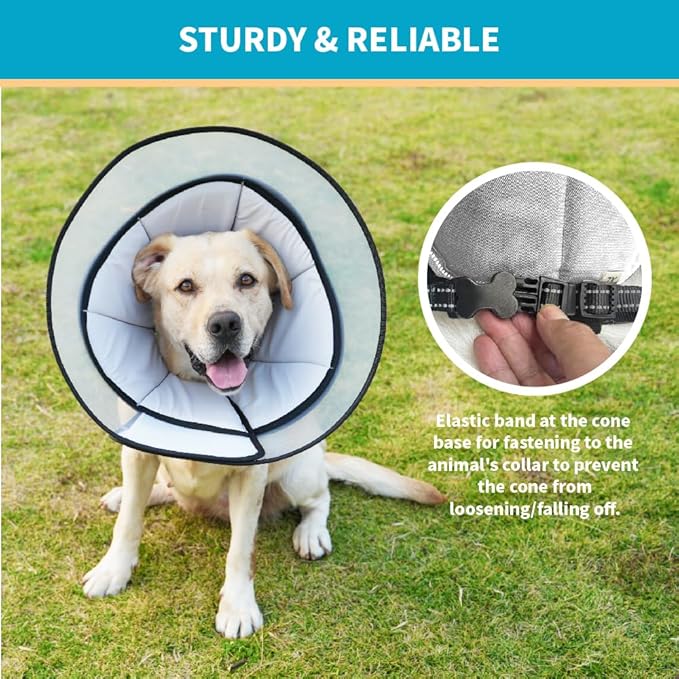 Dog Cone Collar, Pet Cone for Dogs to Stop Licking, Comfy Dog Cones for Large Medium Small Dogs, SoftCones for DogsAfter Surgery,Head Neck Elizabethan Collar