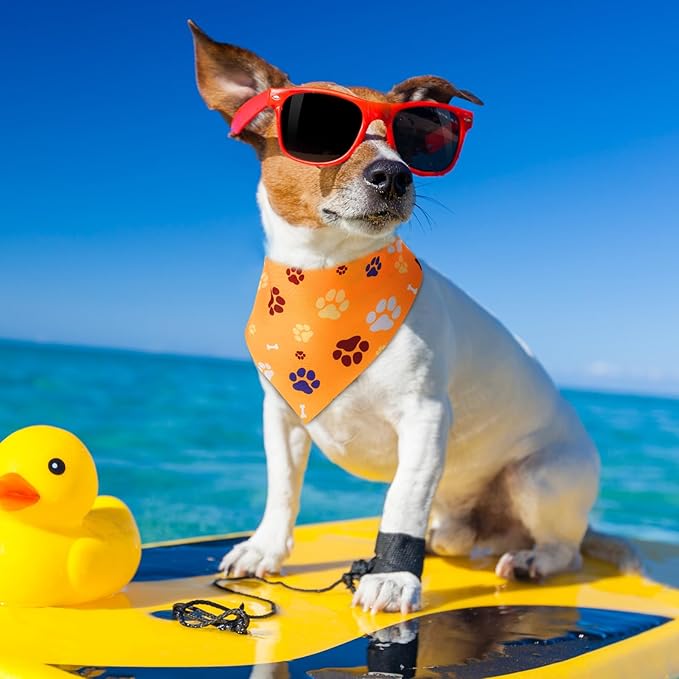 Sanwuta 120 Pcs Bandanas for Dogs Bulk Bones Triangle Dog Bandana Washable Pet Scarves Adjustable Bibs for Small and Medium Pets, 30 Styles