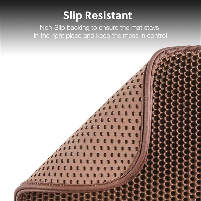 WePet Cat Litter Mat, Kitty Litter Trapping Mat, Honeycomb Double Layer Mats, No Phthalate, Urine Waterproof, Easy Clean, Scatter Control, Catcher Litter Tray Box Rug Carpet