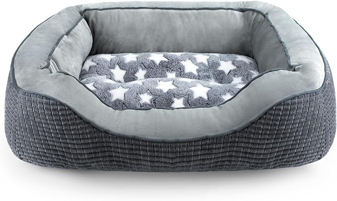 SIWA MARY Dog Beds for Small Dogs & Cats, Washable Dog Sofa Bed with Wide Sides, Pentagram Pattern Design, Pet Cuddler Bed, Warming Soft Calming Puppy Bed for Sleeping, Non-Slip Bottom