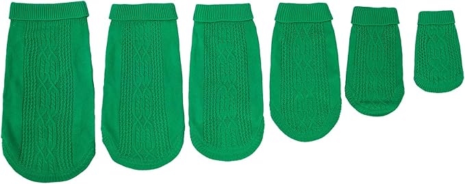 Stretchy Cat Sweater - 17 Colors & 6 Sizes | Snug Winter-Ready Knit for Boy/Girl Cats & Kittens(Dark Green, X-Large)