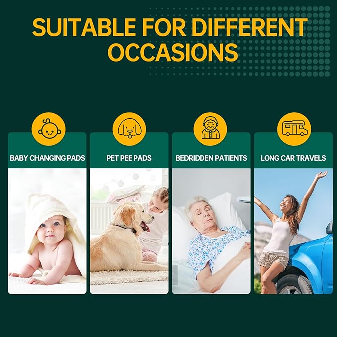Disposable Bed Pads 40"X40" Extra Large Pee Pads for Incontinence 140 Gram Heavy Duty Super Absorbent Underpads Waterproof Chucks Pads for Adults, Elderly or Pets [100x100CM, 10pcs]