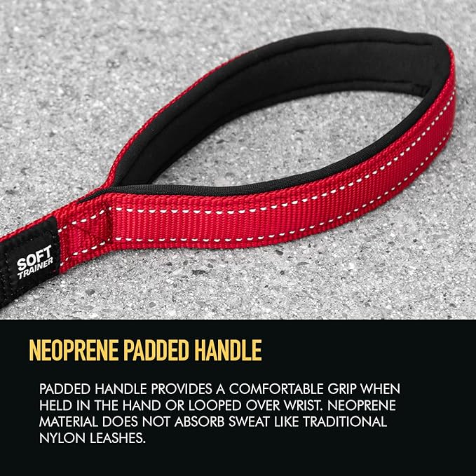 EzyDog Soft Trainer Dog Leash with Traffic Control Handle - Reflective Stitching for Nighttime Safety and Superior Strength and Comfortability for Training Large to Medium Dogs (72”, Corduroy)