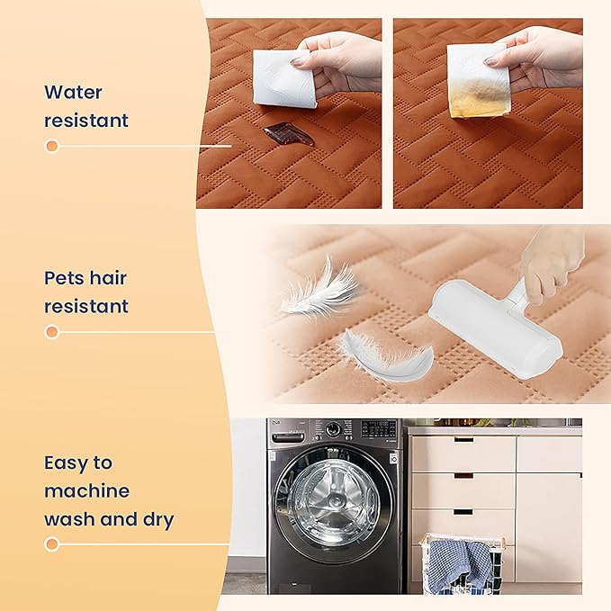 gogobunny 100% Double Sided Waterproof Dog Blanket Soft Pet Bed Cover Reversible Protect Furniture Couch Sofa Car for Puppy Cat Kids (Dark Pumpkin/Light Pumpkin, 68x82 Inch (Pack of 1))