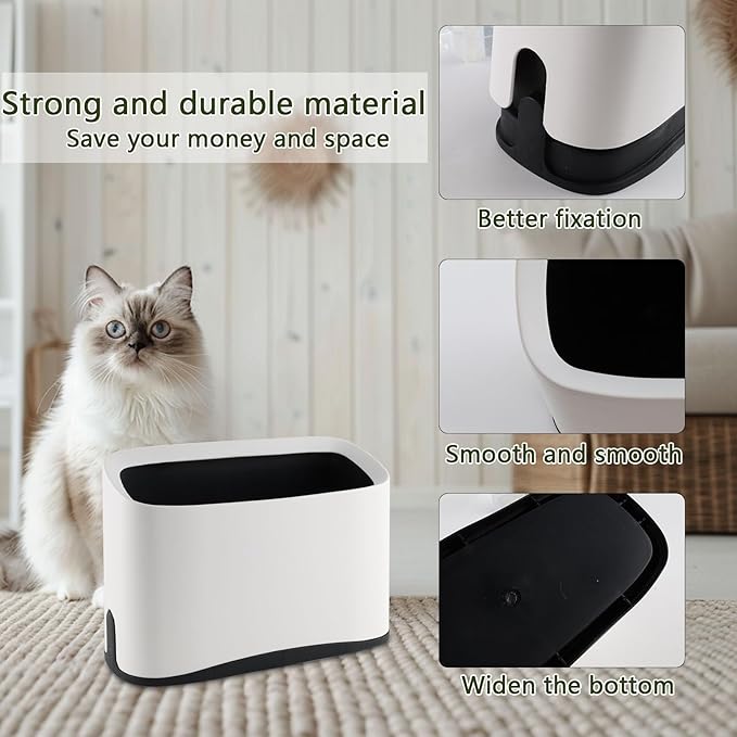 Cat Litter Scooper with Holder, Metal Speed Sifter Litter Box Scooper Captures All Clumps,Heavy Duty Stainless Steel Litter Scoop with Coarse and Fine Grid,Easy Clean