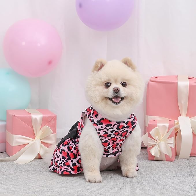 CuteBone Velvet Dog Dresses for Small Dogs, Stylish & Soft Fabric, Comfortable Fit for Everyday Wear, Perfect for Special Occasions NCVA10S