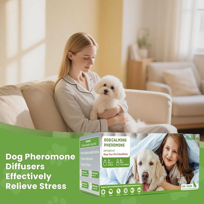 8 Pack Dog Calming Diffuser Pro Kit - Pheromone Diffuser for Dogs to Reduce Anxiety, Barking, Aggression & Indoor Stress (2 Diffusers + 6 Refills