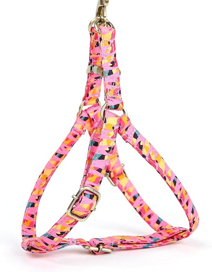 Angie and Allie Organic Cotton Personalized Step in Dog Harness,Custom Dog Halter Vests,Adjustable No Pull Canine Halter Harness for Small Medium Large Dogs