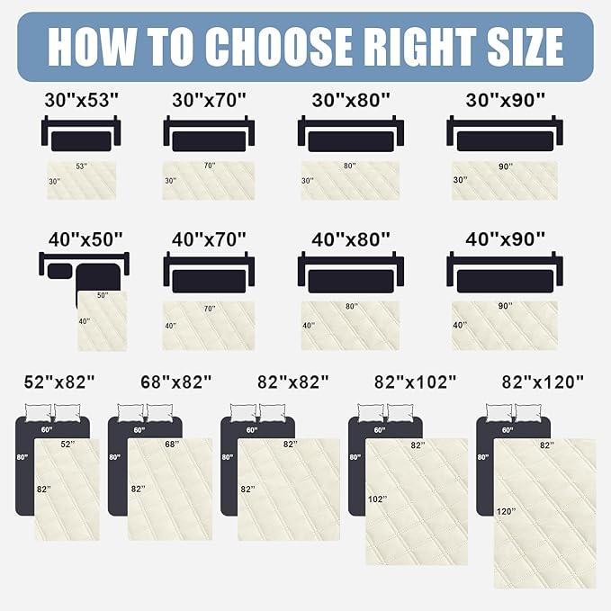 Smiry Waterproof Dog Blanket, Reversible Dog Bed Cover Pet Blanket, Soft Pet Couch Covers for Sofa Washable, Bed Couch Sofa Furniture Protector for Puppy Cat Kids (40"x80", Beige/Beige)