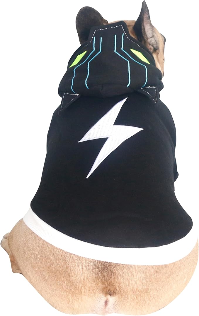 iChoue Black Panther Dog Halloween Costumes Hoodies for French Bulldogs, Pugs, English Bulldogs, Keep Your Dogs Warm and Stylish. Add Fun to Your pet’s Wardrobe, Sure to Turn Heads - Black, Small