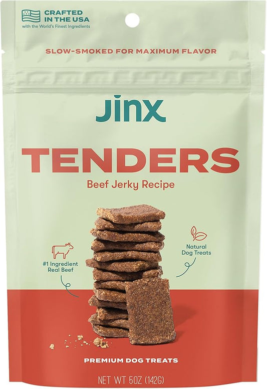 Jinx Beef Tenders Jerky Dog Treats – Soft & Chewy, All Natural Dog Jerky Treats with Grass-Fed Beef - Pet Products for All Dogs (Puppies, Adults & Seniors) - 5oz