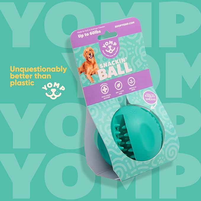 Yomp Snackin' Fillable Dog Toy – Stuffable, Interactive Treat Dispensing Chew Toy for Soft and Medium Chewers - Made of Pet-Safe, Non-Toxic Silicone