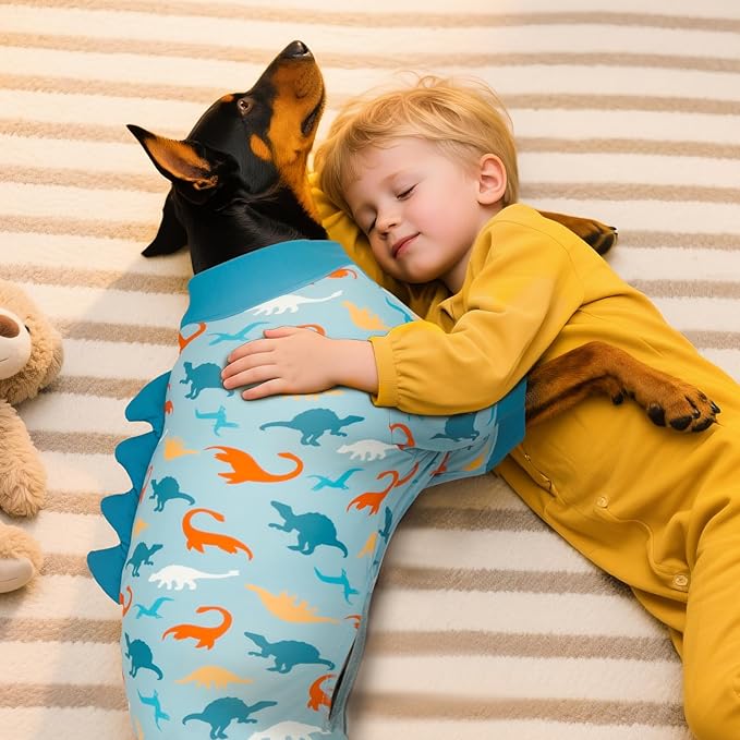 Dog Pajamas Large Size, Big Dog Onesie Clothes, Anti Shedding and Licking, Post Surgery Recovery Pet Pjs, Cotton Soft Material Stretchable Pet Pajamas U-COSP07L