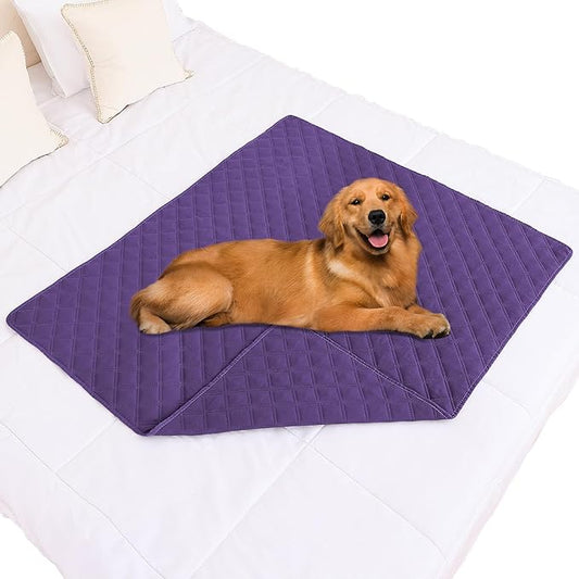 Smiry Waterproof Dog Blanket, Reversible Dog Bed Cover Pet Blanket, Soft Pet Couch Covers for Sofa Washable, Bed Couch Sofa Furniture Protector for Puppy Cat Kids (40"x50", Purple/Purple)