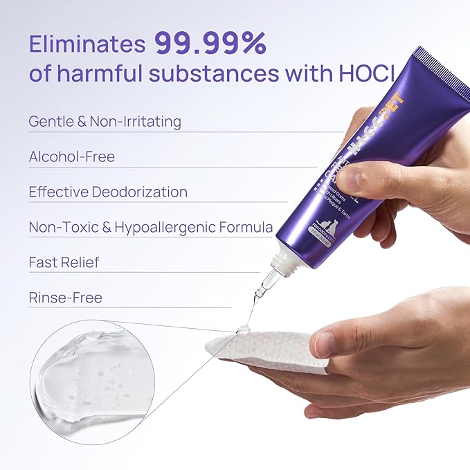 HICC PET Teeth Cleaning Gel for Dogs and Cats, Vet-Recommended Dog Dental Care Toothpaste Alternative for Breath Freshener, Ggingivitis Treatment, Prevent Infection, Plaque & Tartar Remover, 2 Fl Oz