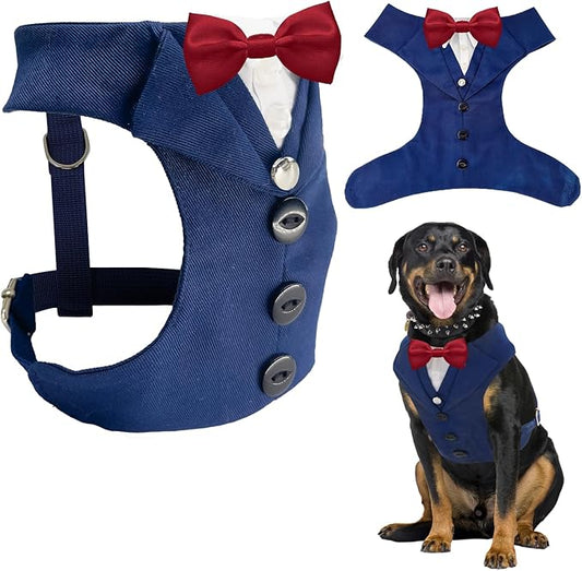 AVERYDAY Dog Tuxedo for Wedding Outfit, Dog Suit and Tie Costumes for Birthday, Halloween, Cosplay, Christmas Party, Pet Formal Wear with Bowtie, Tux for Medium Large Dogs, Bulldog, Labrador, Husky