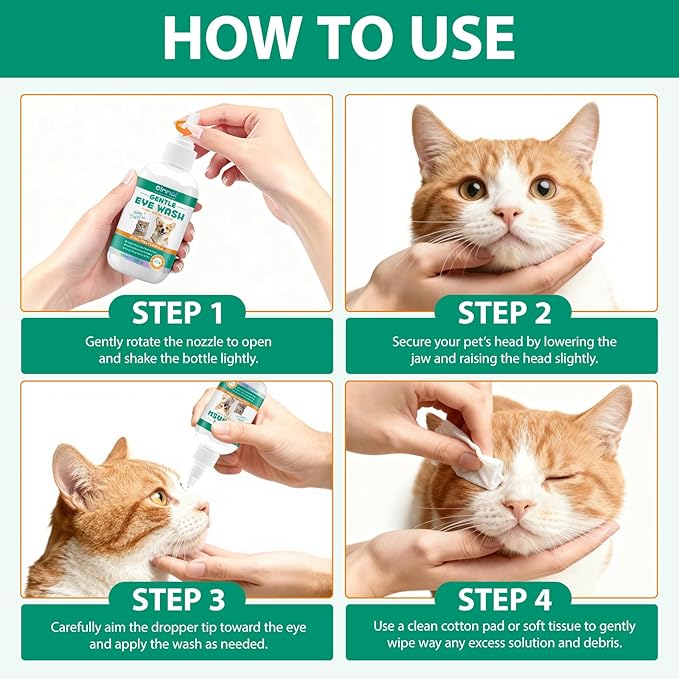 FANSHI Pets Dog Eye Drops Gentle Eye Drops for Dogs and Cats Specially Formulated Eye Wash Relieve Eye Itching & Irritation, Cleansing 100ml/3.38fl Oz