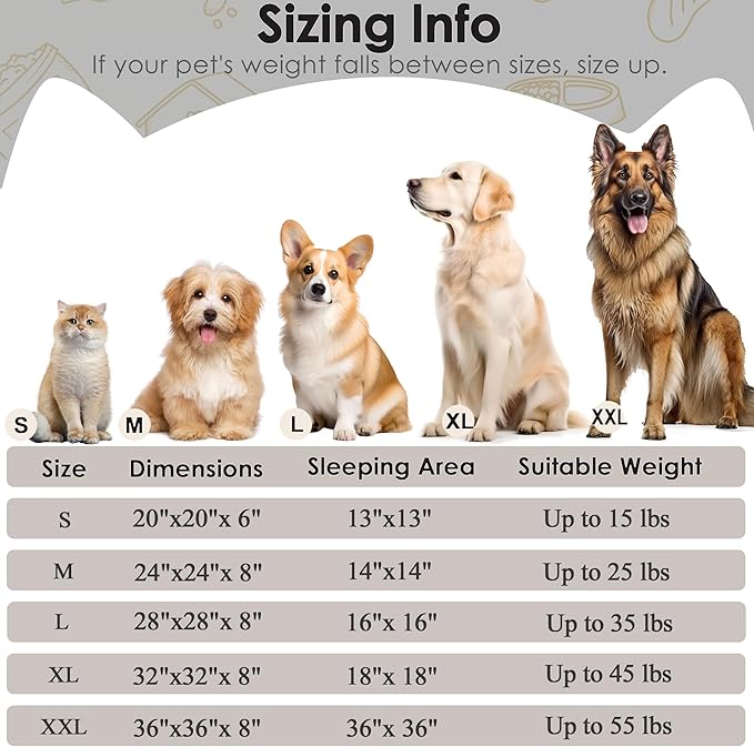 Extra Large Dog Beds, 36 Inch Human Dog Anxiety Relief Squishmallow Comfort Bed, Indestructible & Chew Proof Pet Beds (QianHui)