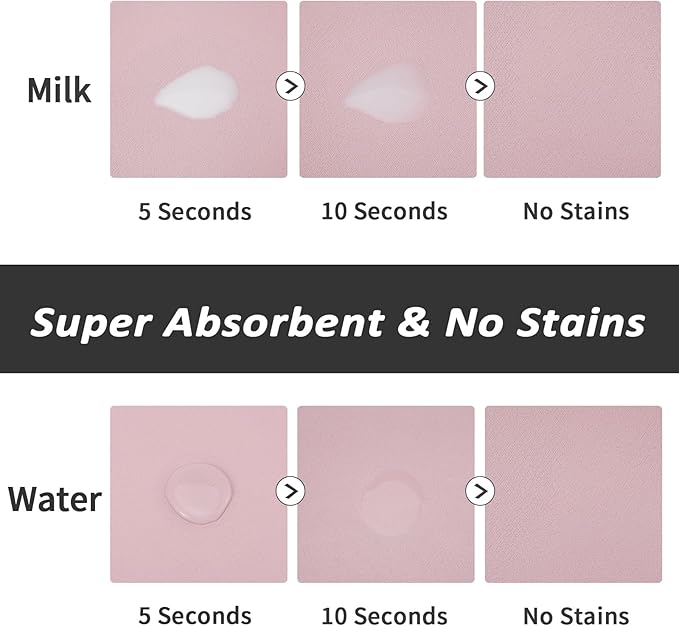 Pet Feeding Mat - Absorbent Dog Mat for Food and Water, No Stains Cat Bowl Mat, Easy to Clean Pet Placemats, Quick Dry Dog Water Dispenser Mat for Messy Drinkers | Pink 16"x 24"