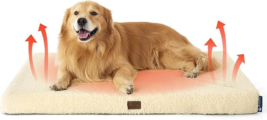 Bedsure Self Warming Dog Beds Large Sized Dog - Extra-Large Orthopedic Waterproof Puppy Bed with Removable Washable Cover, Egg Crate Foam Pet Mat, Suitable for Pet Up to 100 lbs