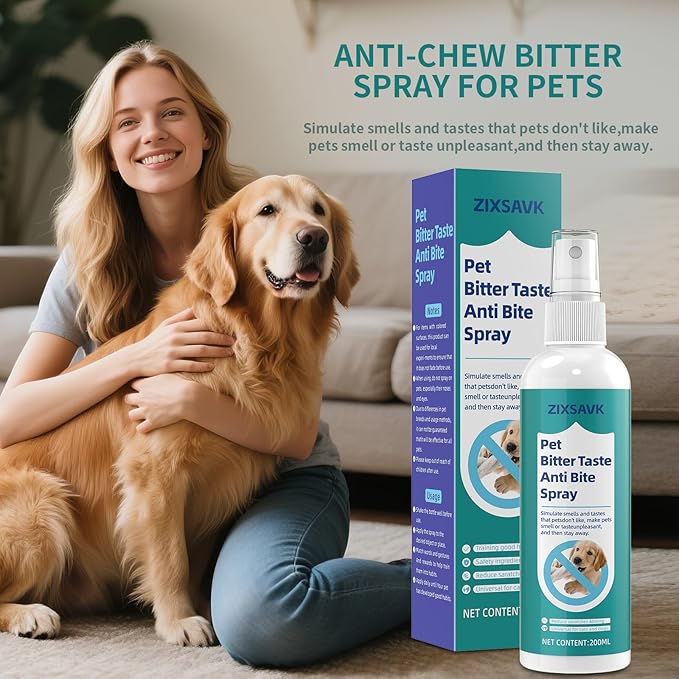 Bitter Apple Spray for Dogs - No Chew Spray for Dogs | Safe, Non-Toxic Chewing Deterrent | Stop Licking, Biting & Destructive Behavior | Training Aid(2 * 200ml)