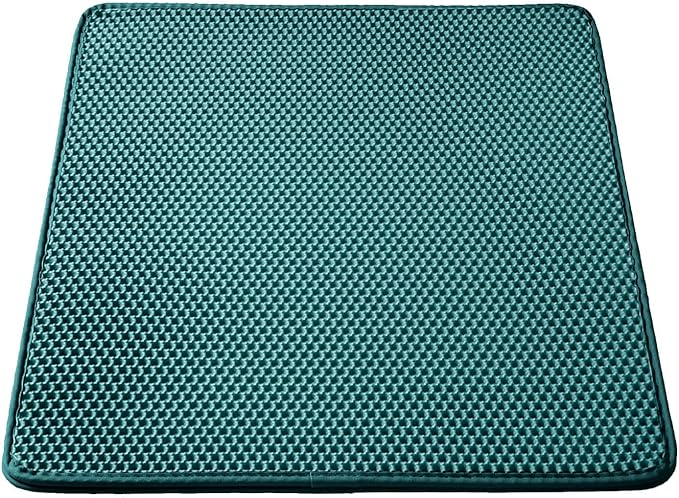 WePet Cat Litter Mat, Kitty Litter Trapping Mat, Honeycomb Double Layer Mats, No Phthalate, Urine Waterproof, Easy Clean, Scatter Control, Catcher Litter Tray Box Rug Carpet 45x33 Inch
