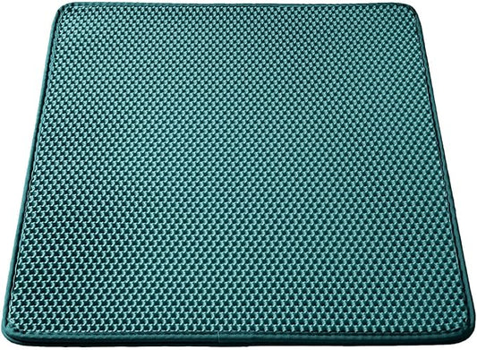 WePet Cat Litter Mat, Kitty Litter Trapping Mat, Honeycomb Double Layer Mats, No Phthalate, Urine Waterproof, Easy Clean, Scatter Control, Catcher Litter Tray Box Rug Carpet 45x33 Inch