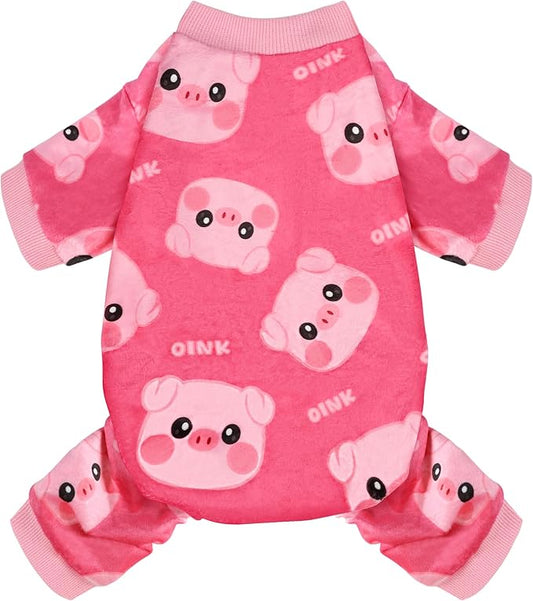 Dog Pajamas Soft Lightweight Dog Onesies Outfit Clothes for Small Medium Large Puppy Pjs for Pet Boys Girls Dogs Cats (XL (Back: 16",Chest: 20.8", Neck: 12"), Pink Pig)